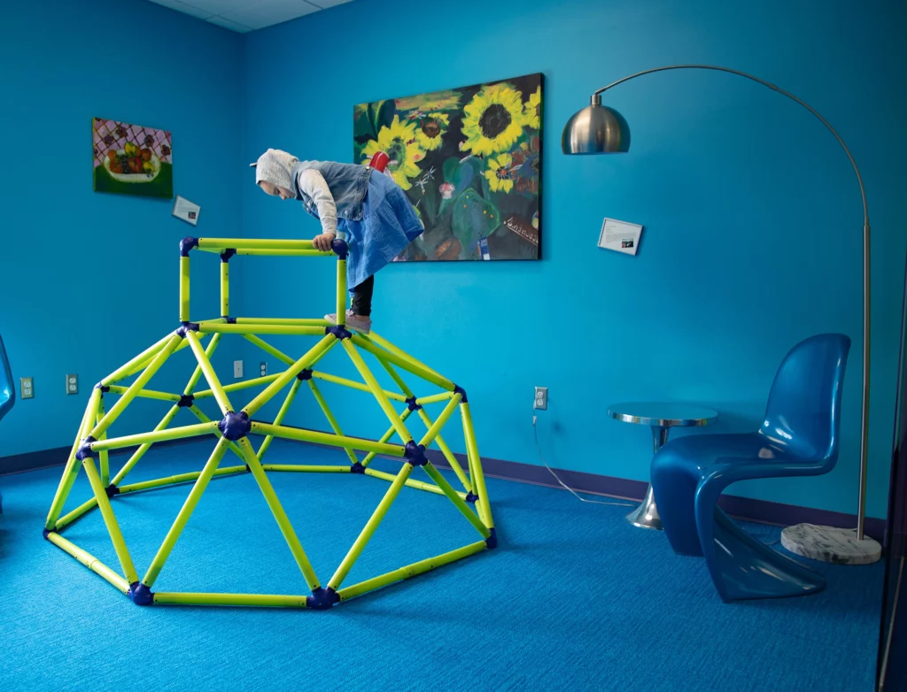 Patient having fun in the waiting room